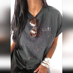 NWOT Pebby Forevee 11:11 Angel Numbers Bleached Out Side Slit Tee Size 2X